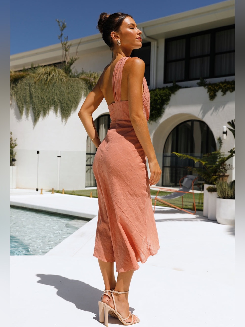 Hello Molly Golden Vibes Blush Faux Wrap Midi Dress, Size M - NWT! - Picture 2 of 16